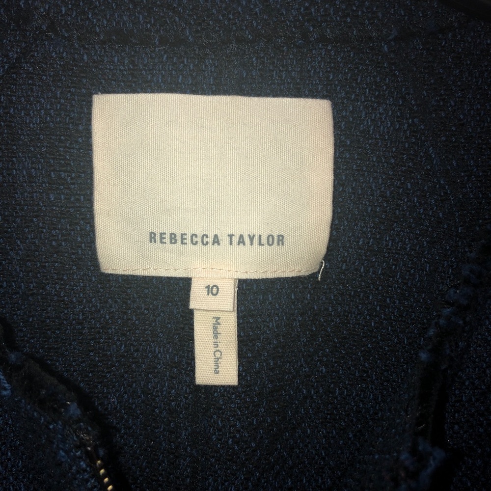 Rebecca Taylor Size 10 Blue Zip Front Blazer - Picture 2 of 8